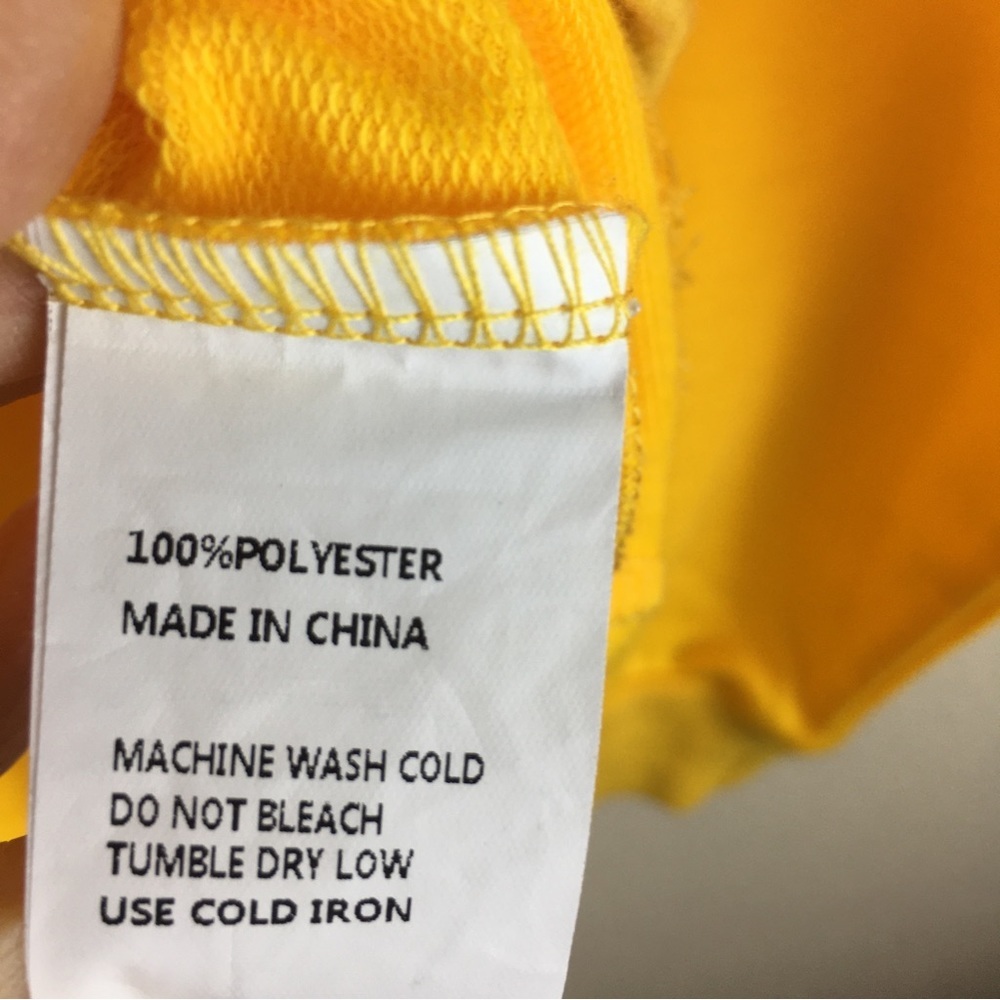 Goldish Yellow Women's Top with Orange Pumpkin Print Long Sleeve Size L - Picture 6 of 8